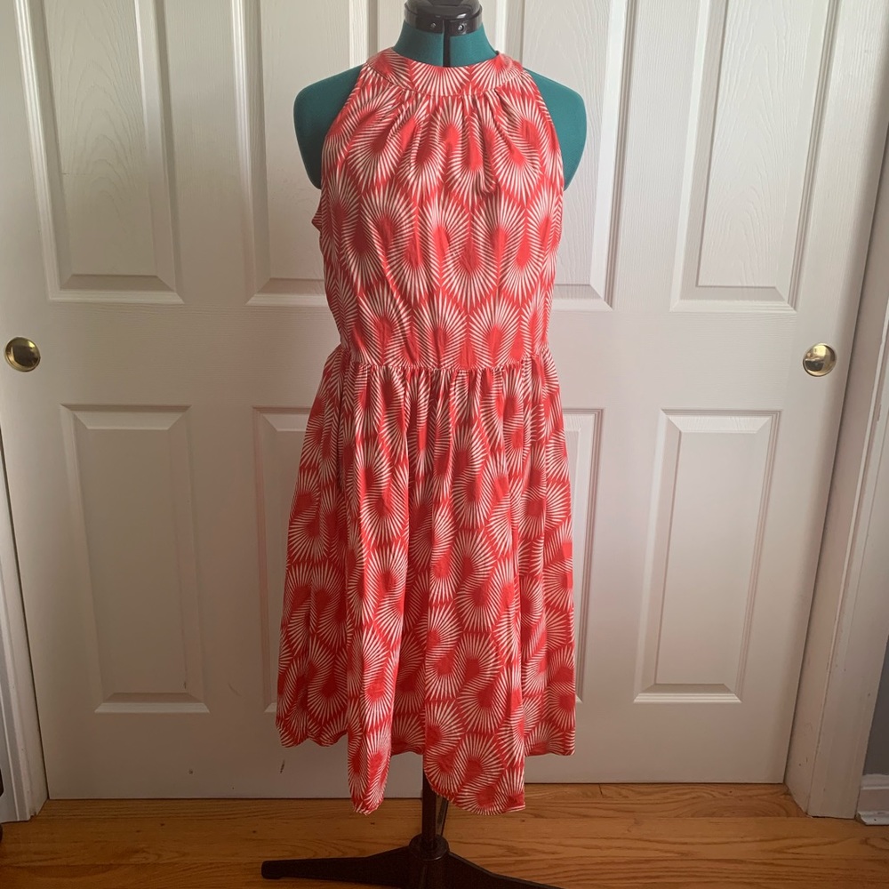 Retrolicious ModCloth XL Red high neck EUC dress.